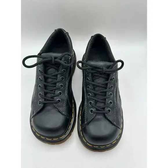 RARE DAISY Dr. Martens Chunky Platform Black Leather 12283 Oxford Boot WMS Sz 7 - Picture 7 of 12